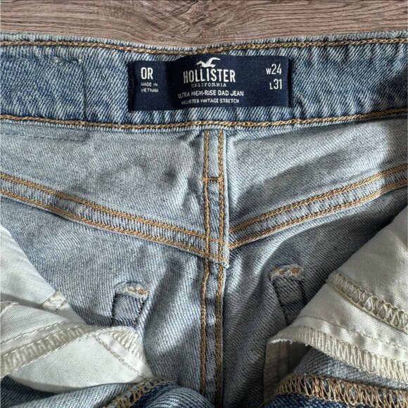 Hollister Ultra High Rise Dad Jean Baggy Size 0R 24/31 - Picture 3 of 7